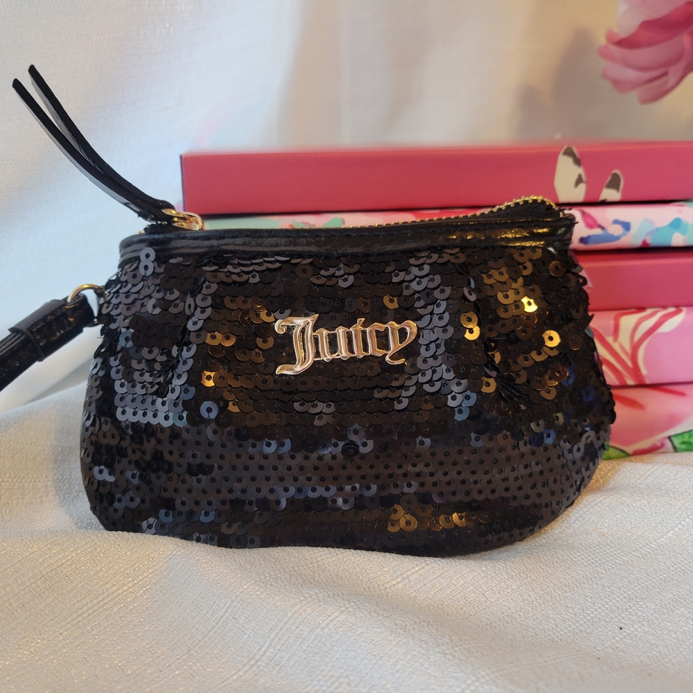 Juicy Couture Black Sequin Coin Purse